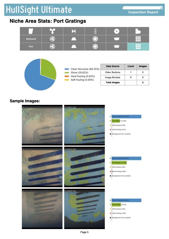 sample report page from HullSight Ultimate